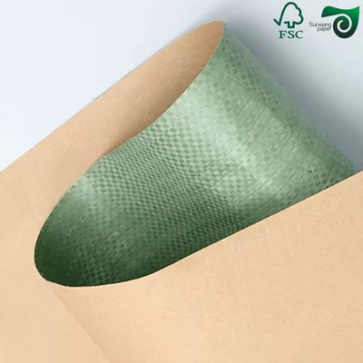 FSC 70gsm 80gsm Brown Semi Extensible Sack Kraft Paper Roll 97cm Width For Cement Bag
