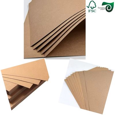 FSC Certified Expansible Brown Kraft Paper Sheets  80gsm 90gsm  For Cement Bag Production