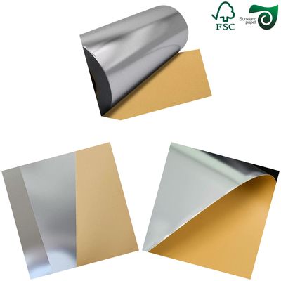 FSC Waterproof Silver Gold Metallized Paper For Wet Strength Beer Labels Kraft Paper Board