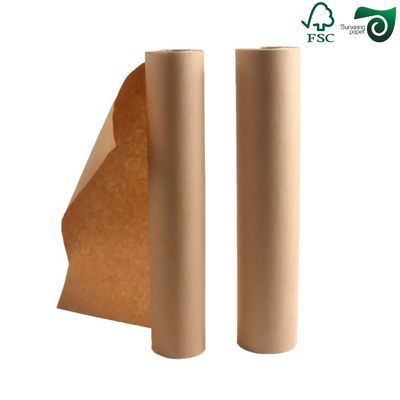FSC Certified Expansible Brown Kraft Paper Sheets  80gsm 90gsm  For Cement Bag Production