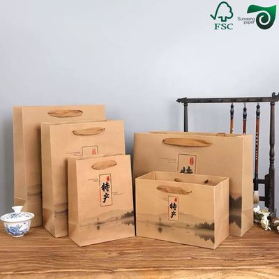 FSC Certified Natural Kraft Paper 90gsm 100gsm For Grocery Bags Packaging