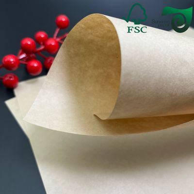 FSC Certified Natural Kraft Paper 90gsm 100gsm For Grocery Bags Packaging