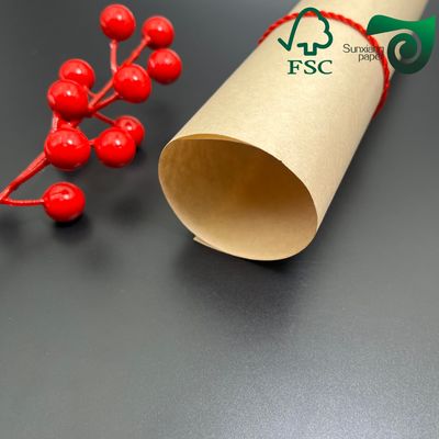 FSC Certified 45gsm One Side Glossy MG Brown Kraft Paper Food Grade Wrapping Packaging