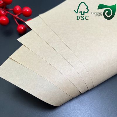 FSC 45gsm One‑Side Glossy MG Brown Kraft Paper Food Grade Wrapping Paper