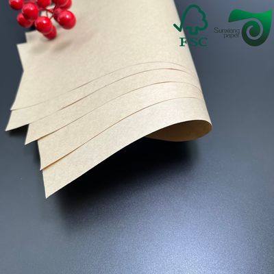 FSC Certified 45gsm One Side Glossy MG Brown Kraft Paper Food Grade Wrapping Packaging