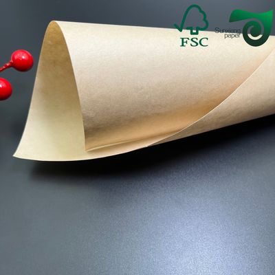FSC Certified 45gsm One Side Glossy MG Brown Kraft Paper Food Grade Wrapping Packaging