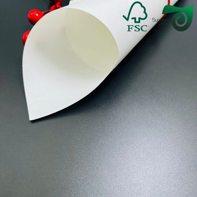 Custom Disposable Kraft Paper Wrapper For Dessert Ice Cream Cones White Coated Cardboard