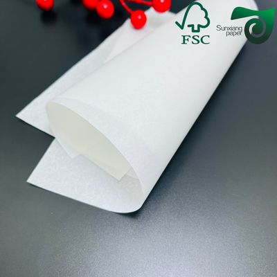 FSC White Greaseproof Paper 38gsm 40gsm  Ideal For Lunch Wrapping Fried Snacks Bacon