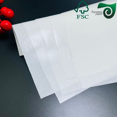 FSC White Greaseproof Paper 38gsm 40gsm  Ideal For Lunch Wrapping Fried Snacks Bacon