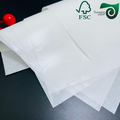 FSC White Greaseproof Paper 38gsm 40gsm  Ideal For Lunch Wrapping Fried Snacks Bacon