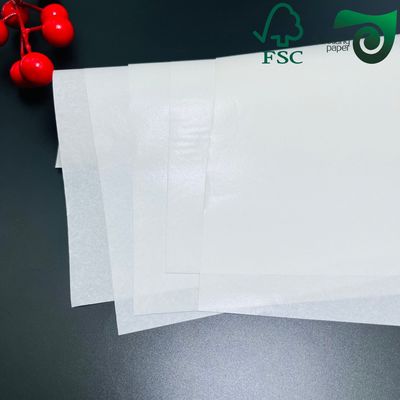 FSC38gsm Food Grade White Greaseproof Paper Roll  325mm 650mm Width For Food Packaging