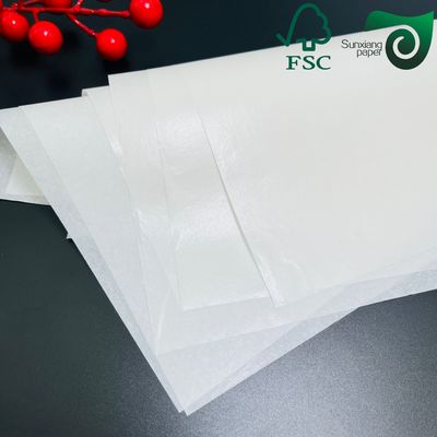 FSC Certified Acid Free White Translucent Glassine Wrapping Paper Rolls  Vegetable Packaging