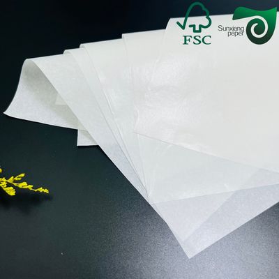 FSC Certified Acid Free White Translucent Glassine Wrapping Paper Rolls  Vegetable Packaging