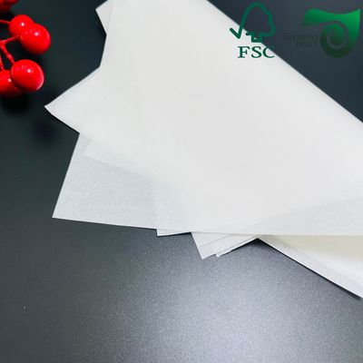 FSC White Greaseproof Paper Roll  325mm 650mm Width Food Grade Packaging