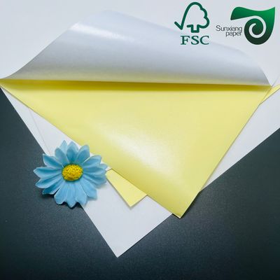 FSC 75gsm Single Side Cast Coated Glossy White Adhesive Sticker Paper Supermarket  Retail Grade