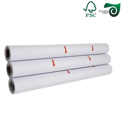 36"  500' Foot White Bond Plotter Paper Roll With A 3 Inch Core Uncoated And Smooth Surface