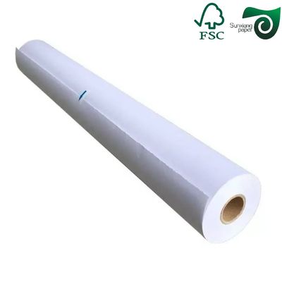 36"  150' 20lb 75gsm Uncoated White Plotter Paper Roll  2 Inch Core