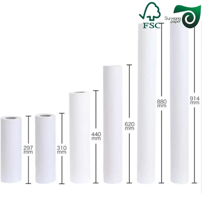 45gr 48gr Plotter Paper For Garment Cutting Patterns 2" Core Available In 72" 86"