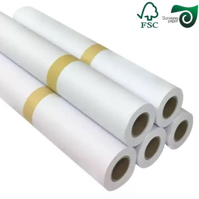 20lb 80gsm White Log Pulp CAD Bond Paper For Engineering Design Drawing