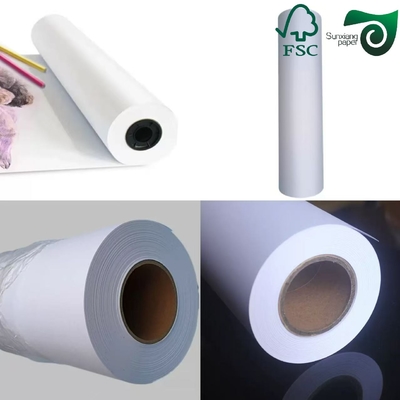 FSC White Bond Paper CAD Inkjet Printing Rolls 20lb 80gsm 24" 36"  150ft