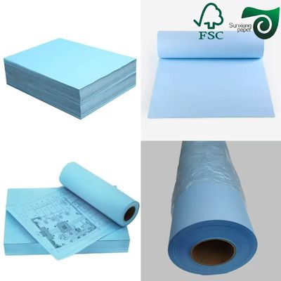 FSC Certified Blue Digital Engineering Drawing Paper 80gsm 20'' 24''  2 Inch Core