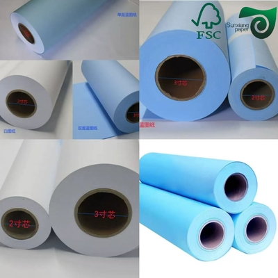 36"  500' Foot White Bond Plotter Paper Roll With A 3 Inch Core Uncoated And Smooth Surface