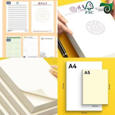 FSC 250gsm Cream Offset Paper Tear Resistant Waterproof For Notebook Printing