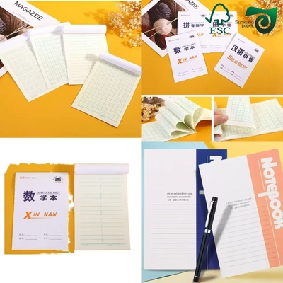 FSC Certified 80GSM Recycled Pulp Cream Woodfree Paper  Ideal For Notebooks Printing