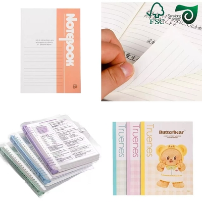FSC 80GSM Recycle Pulp Cream Woodfree Paper For Notebook  Uniform Thickness Smooth Surface