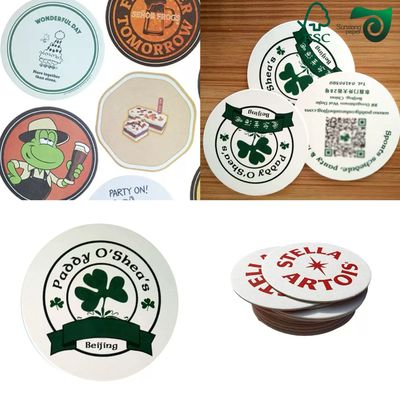 FSC Natural White Uncoated Paperboard  400gsm 450gsm For Beer Pads  Coasters