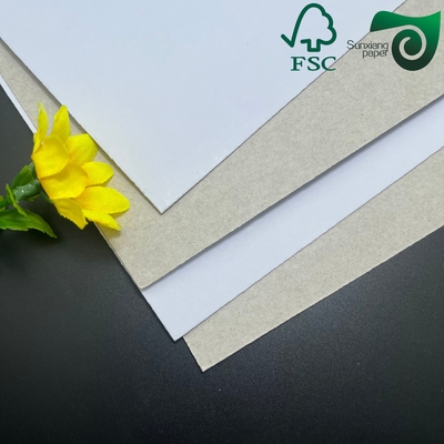 White Clay Coated Duplex Board Recycled Pulp Gray Back Board 0.3mm 2mm Thickness Gift Box