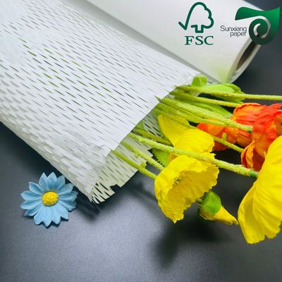 FSC 50gsm White Honeycomb Paper Wrap  Eco Friendly Cushioning For E Commerce Fragile Items
