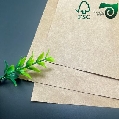 FSC Certified Natural Kraft Paper 90gsm 100gsm For Grocery Bag Retail Packaging