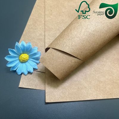 FSC Certified Natural Kraft Paper 90gsm 100gsm For Grocery Bag Retail Packaging