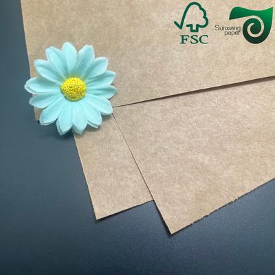 FSC Certified 50gsm One Side Glossy Food Grade MG Brown Kraft Paper  Wrapping  Packaging