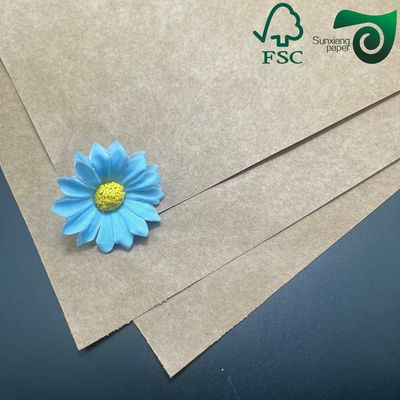 FSC Certified 50gsm One Side Glossy Food Grade MG Brown Kraft Paper  Wrapping  Packaging