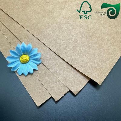 40g 50g  55g  One Side Glossy Food Grade MG Brown Kraft Paper FSC Wrapping Paper