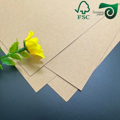 FSC Certified 250gsm Virgin Brown Kraft Wrapping Paper Rolls  For Custom Wrapping Boxes