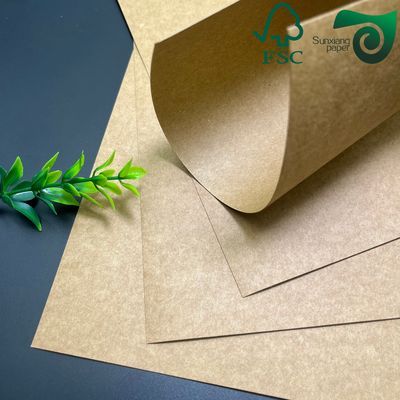 FSC Certified Food Safe Brown Kraft Cardboard 450gsm Durable Grade  For Cards And Cartons