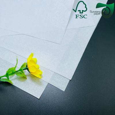 FSC 15gsm 17gsm 86cm 90cm Width White Translucent Tissue Paper Roll For Fruit Food Wrapping Paper