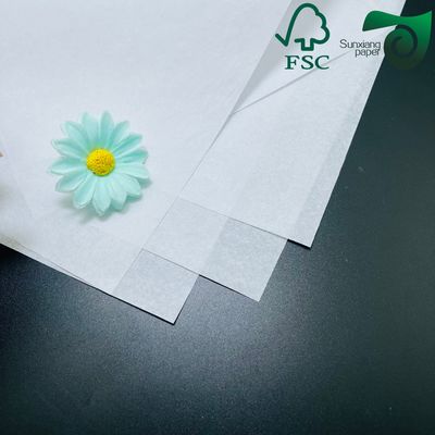 FSC 15gsm 17gsm 86cm 90cm Width White Translucent Tissue Paper Roll For Fruit Food Wrapping Paper
