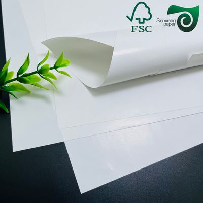 White Coated Cardboard C2S Couche Paper Brilliant Coated Face 100gsm 128gsm 157gsm 81cm 116cm