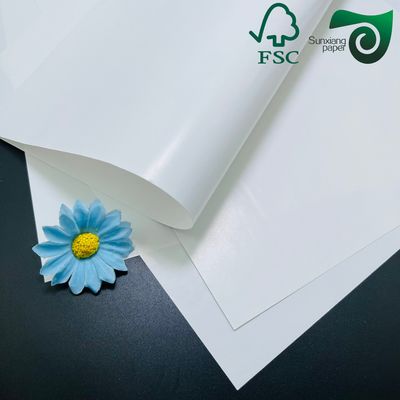 FSC 80gsm 90gsm Super White Gloss Mirror Cast Coated Paper For Sticker 20 30 Inches