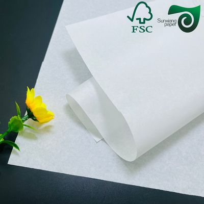FSC Recyclable 28gsm White Food Grade Wrapping Paper For Straws  Cutlery Purity Virgin Wood Pulp