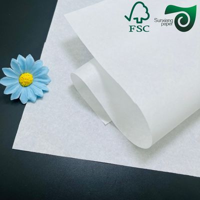FSC Grade 3 Food Safe White Greaseproof Paper Rolls 35gsm 40gsm For Food Wrapping