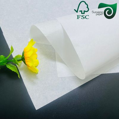FSC Grade 3 Food Safe White Greaseproof Paper Rolls 35gsm 40gsm For Food Wrapping