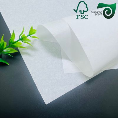 38gsm Food Grade White Greaseproof Paper High Temperature Resistant Virgin Wood Pulp