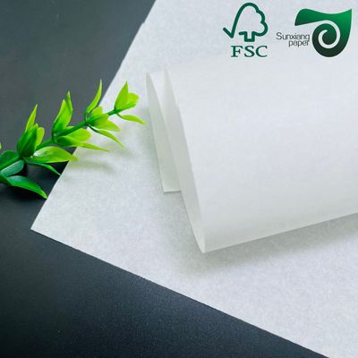 FSC Certified 24gsm 28gsm Recyclable White Packaging Paper For Drinks Straws Cutlery