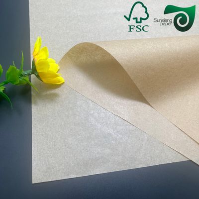 FSC 45gsm One Side Glossy MG Brown Kraft Paper Food Grade Wrapping Packaging Solution