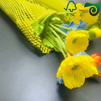 FSC Honeycomb Paper Wrap 50gsm 80gsm Yellow Brown Eco Cushion For E Commerce Logistics